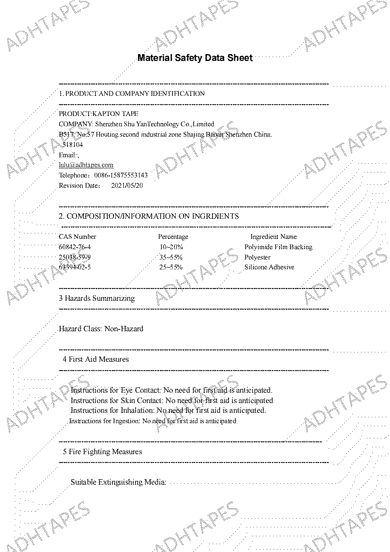 Adhesive Tape MSDS